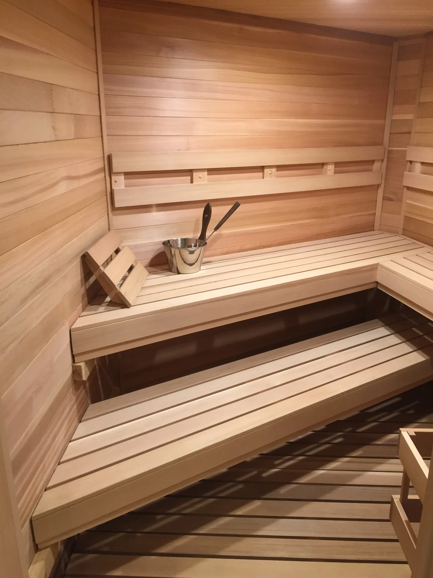 Traditional Finnish sauna with heater